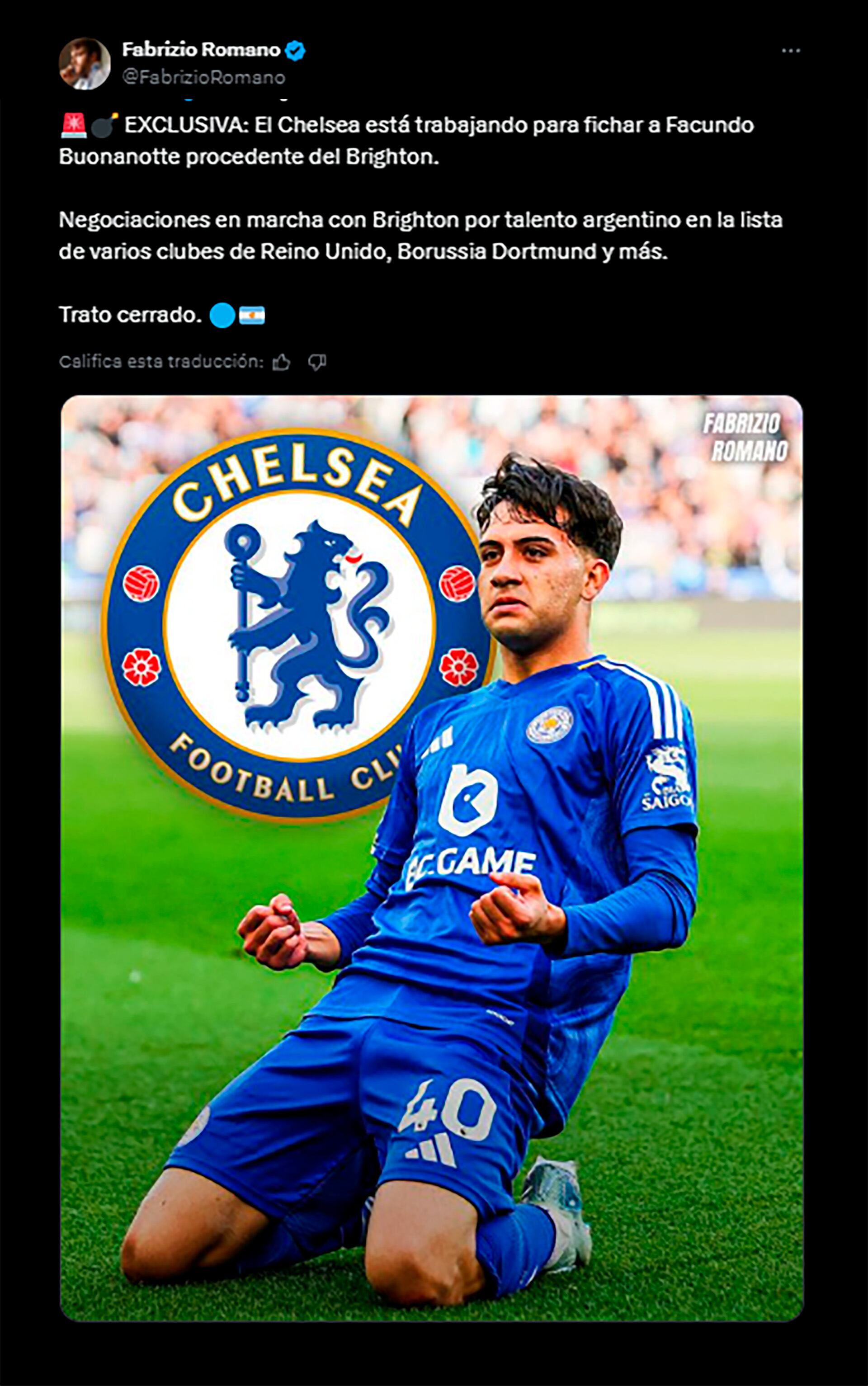 El detalle de Romano sobre el fichaje del Chelsea por Buonanotte