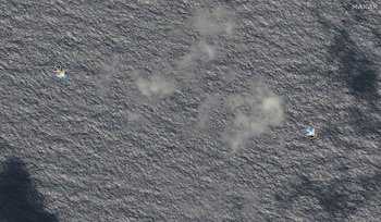 Las imágenes captaron dos bombarderos