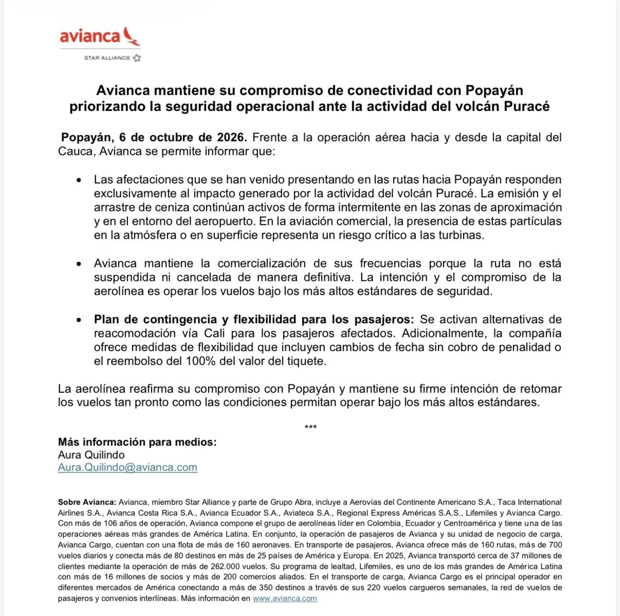 Avianca activó la reacomodación de los viajeros afectados a través del aeropuerto de Cali - crédito Avianca