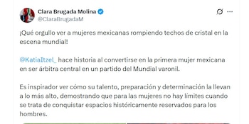 Clara Brugada felicita a Katia Itzel García (X/ @ClaraBrugadaM)