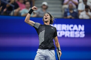 Zverev celebra un punto ganado