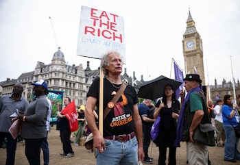 Un manifestante en la protesta