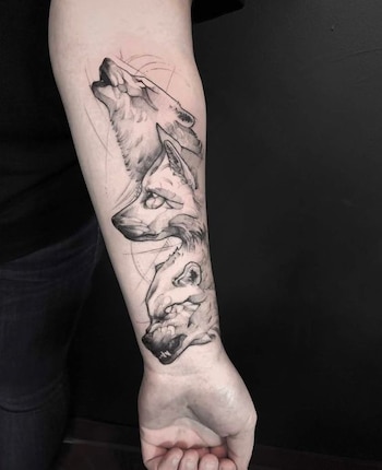 Tatuaje de lobos. Fuente: Pinterest.
