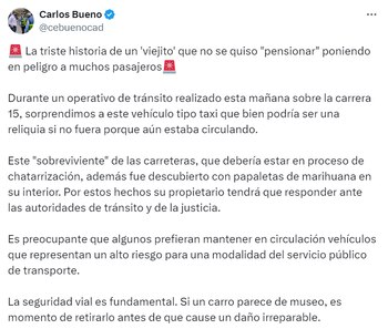 Carlos Bueno dio a conocer