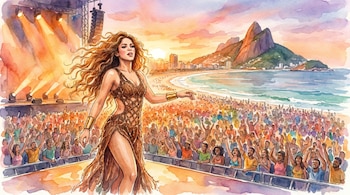 Esta es la hora y por dónde se podrá ver el show de Shakira en la playa de Copacabana - crédito VisualesIA Infobae