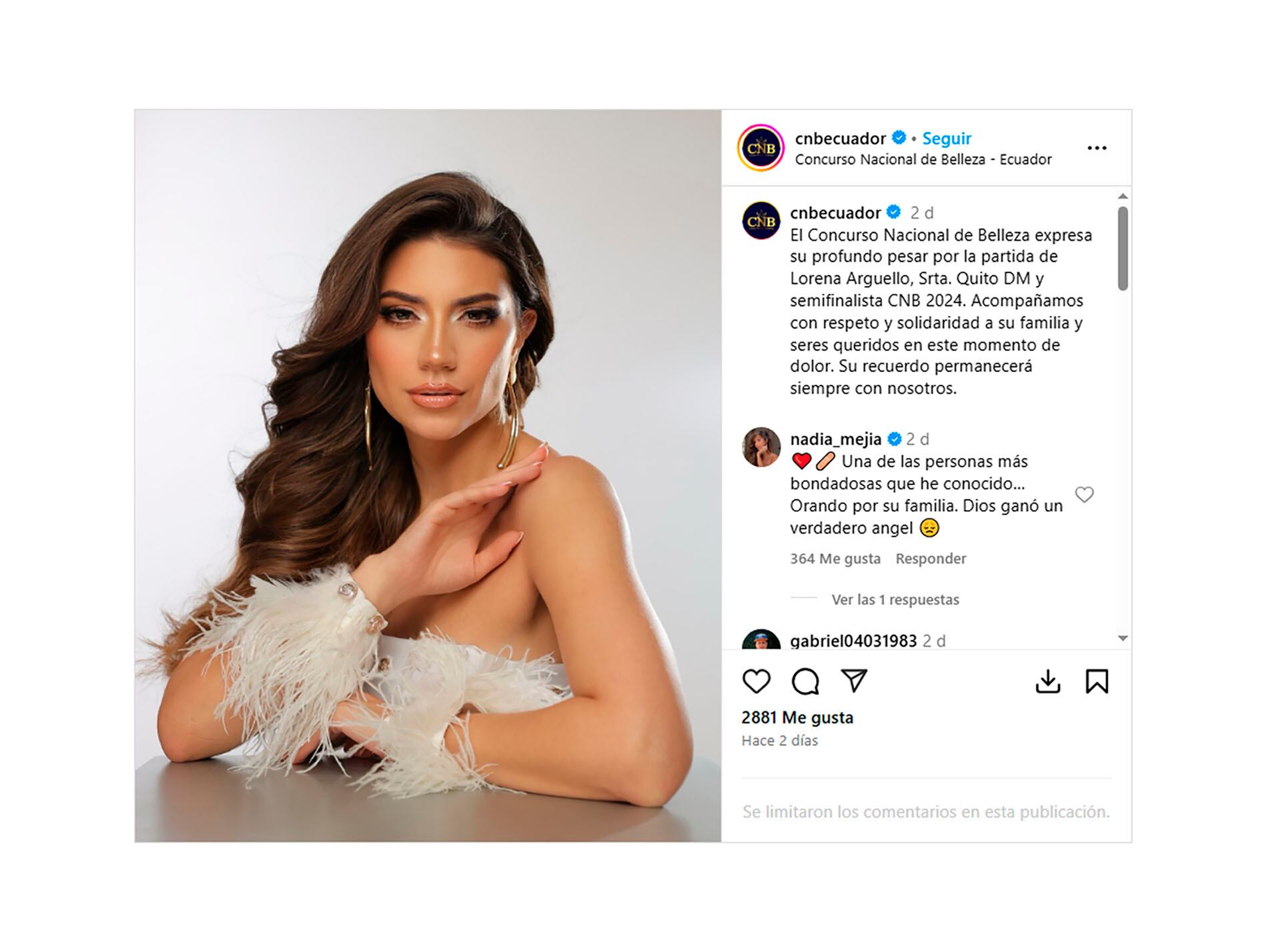 La noticia fue confirmada mediante la cuenta oficial de Instagram del certamen de belleza
