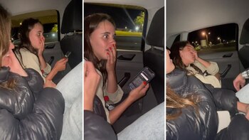 Mientras sus amigas intentaban tranquilizarla,