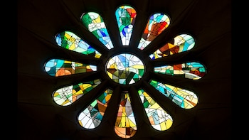 Rosetón de la Sagrada Familia, diseñada por el arquitecto español Antoni Gaudí (AFP/Josep Lago)