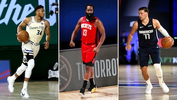 Giannis Antetokounmpo, James Harden y