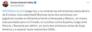 La selección Colombia jugaría un