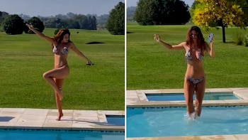 Romina Gaetani sorprendió con un baile improvisado en bikini al borde de una piscina: el video