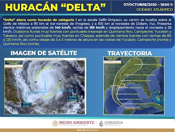 Huracán Delta se dirige a