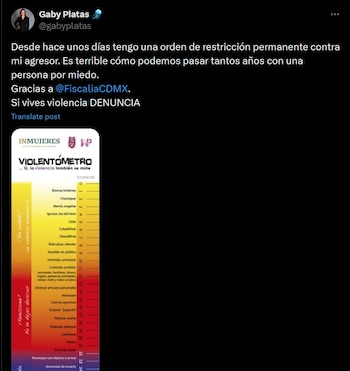 Gaby Platas obtiene una orden