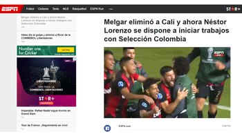 ESPN Colombia se refirió a Melgar y Néstor Lorenzo tras vencer a Deportivo Cali.