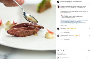 Un plato del restaurante Orobianco