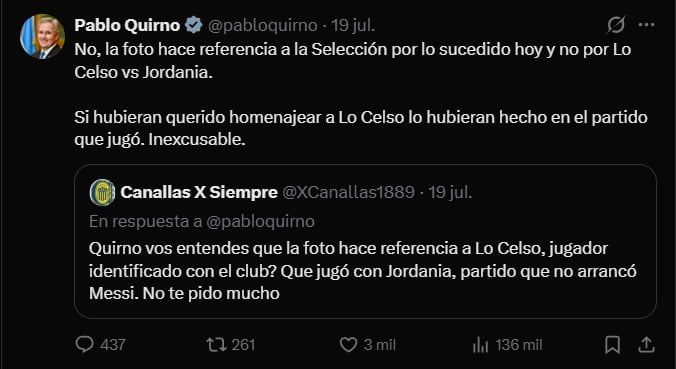 El otro posteo de Pablo Quirno