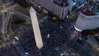 Festejos en el Obelisco - Argentina 3-2 Egipto - Drone
