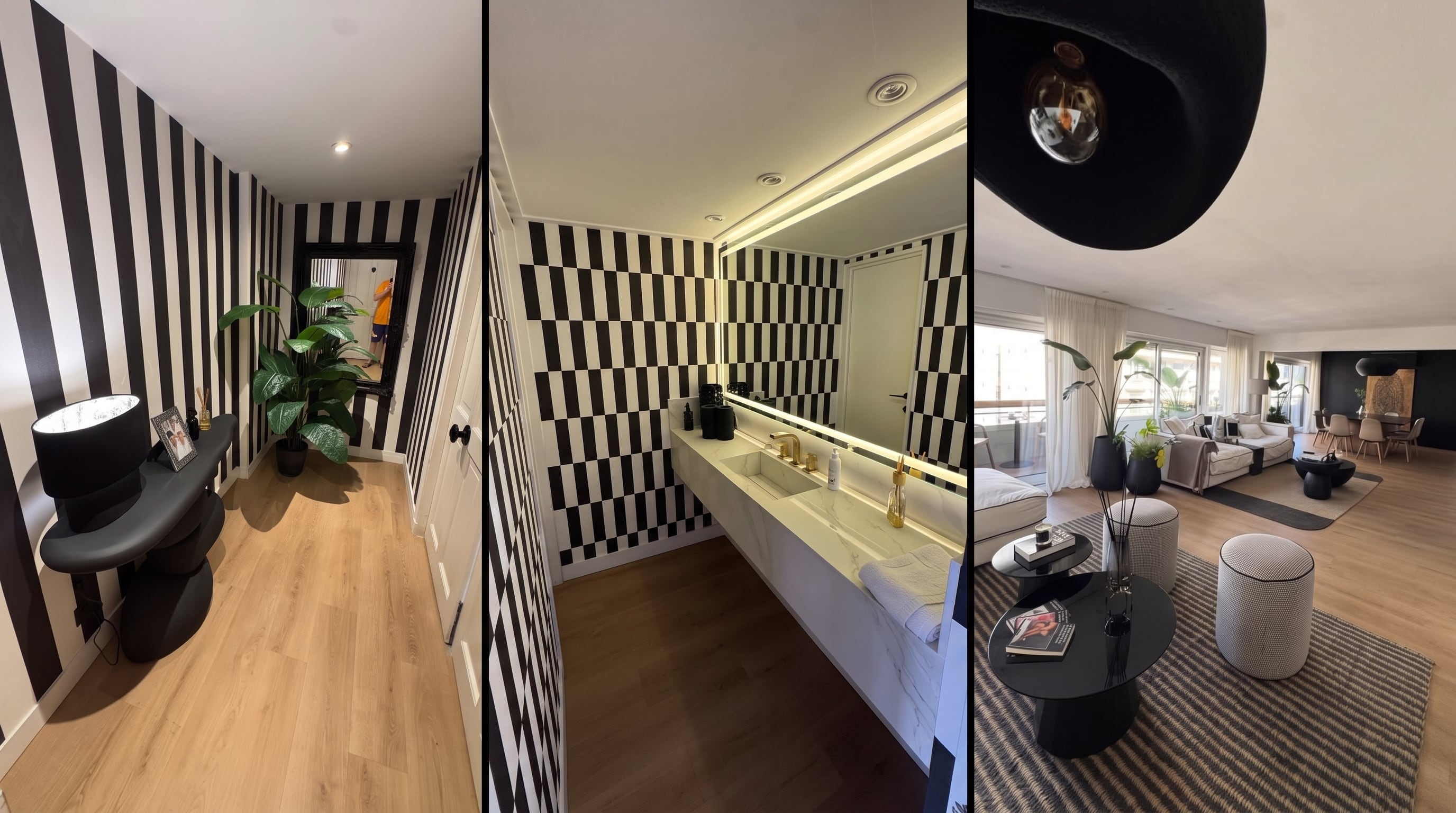 Junto a su hijo Lucio, el director teatral presentó las imágenes de su nueva casa reciclada a su estilo