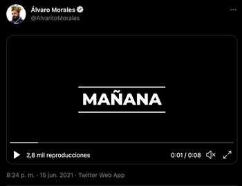 Álvaro Morales revelará su futuro este miércoles 16 de junio (Foto: Twitter/@alvaritomorales)