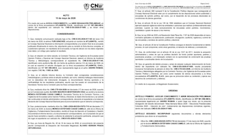 Documento del Consejo Nacional Electoral (CNE) que sustenta la indagación preliminar y las medidas adoptadas en el caso contra la encuestadora Atlas Intel y la difusión de encuestas en el proceso electoral de 2026 - crédito CNE