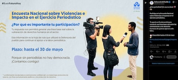 La Defensoría del Pueblo abrió la Encuesta Nacional sobre Violencias e Impactos en el Ejercicio Periodístico, un formulario dirigido a periodistas y comunicadores para identificar riesgos y vulneraciones en el oficio - crédito Defensoria del Pueblo