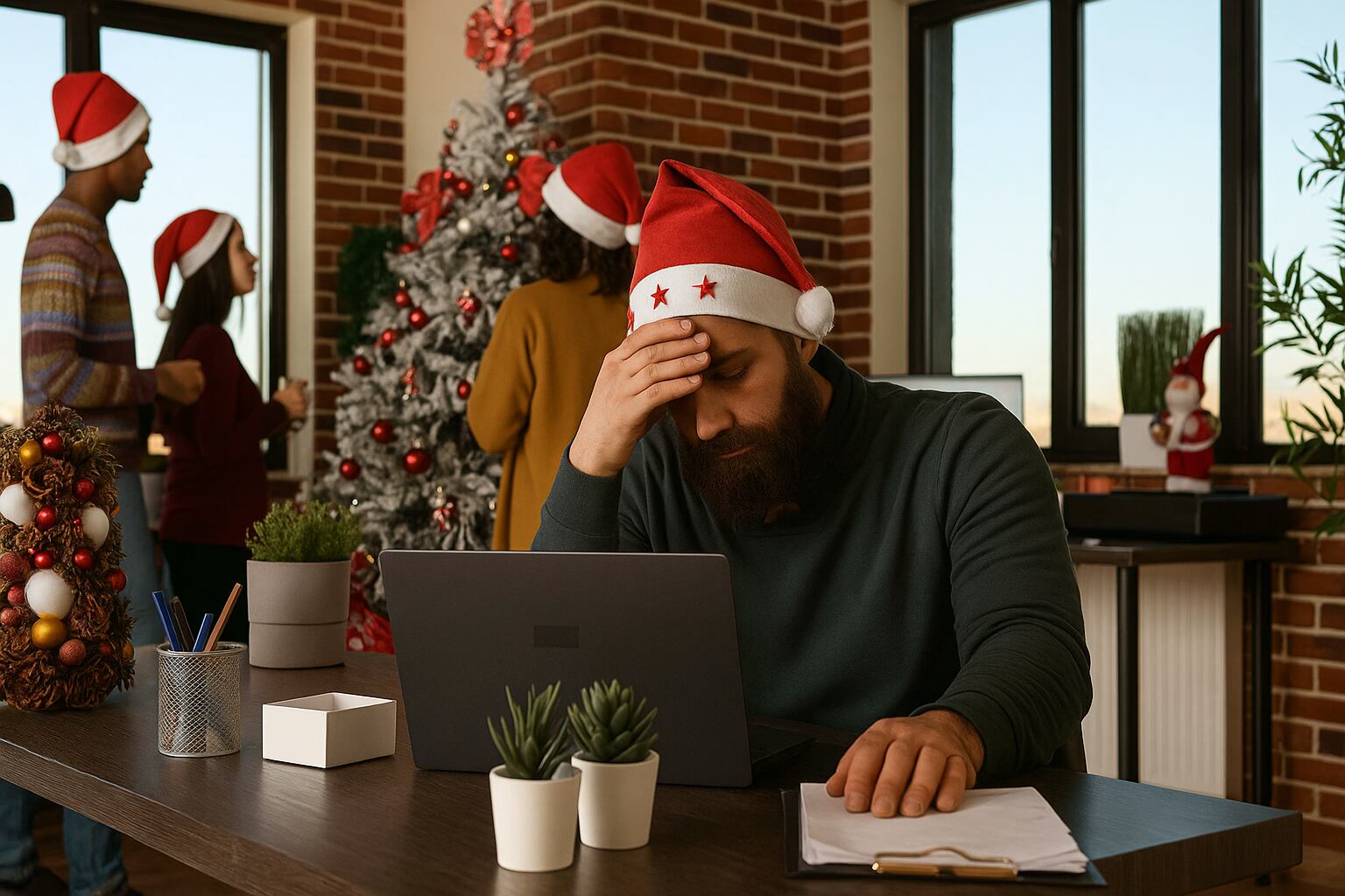 La presión social y mediática durante diciembre genera ansiedad y dificulta el disfrute de las fiestas familiares (Imagen Ilustrativa Infobae)