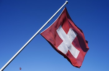 La bandera de Suiza. (Europa