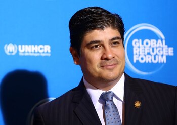 Foto del martes del presidente de Costa Rica, Carlos Alvarado Quesada, llegando al Primer Foro Mundial sobre Migrantes realizado en Ginebra.
Dic 17, 2019, REUTERS/Denis Balibouse