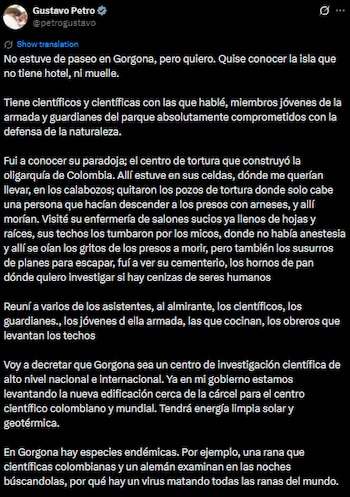 Visita presidencial a Gorgona revive