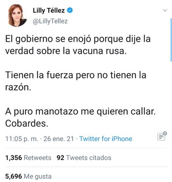 Lilly Téllez aseguró que la