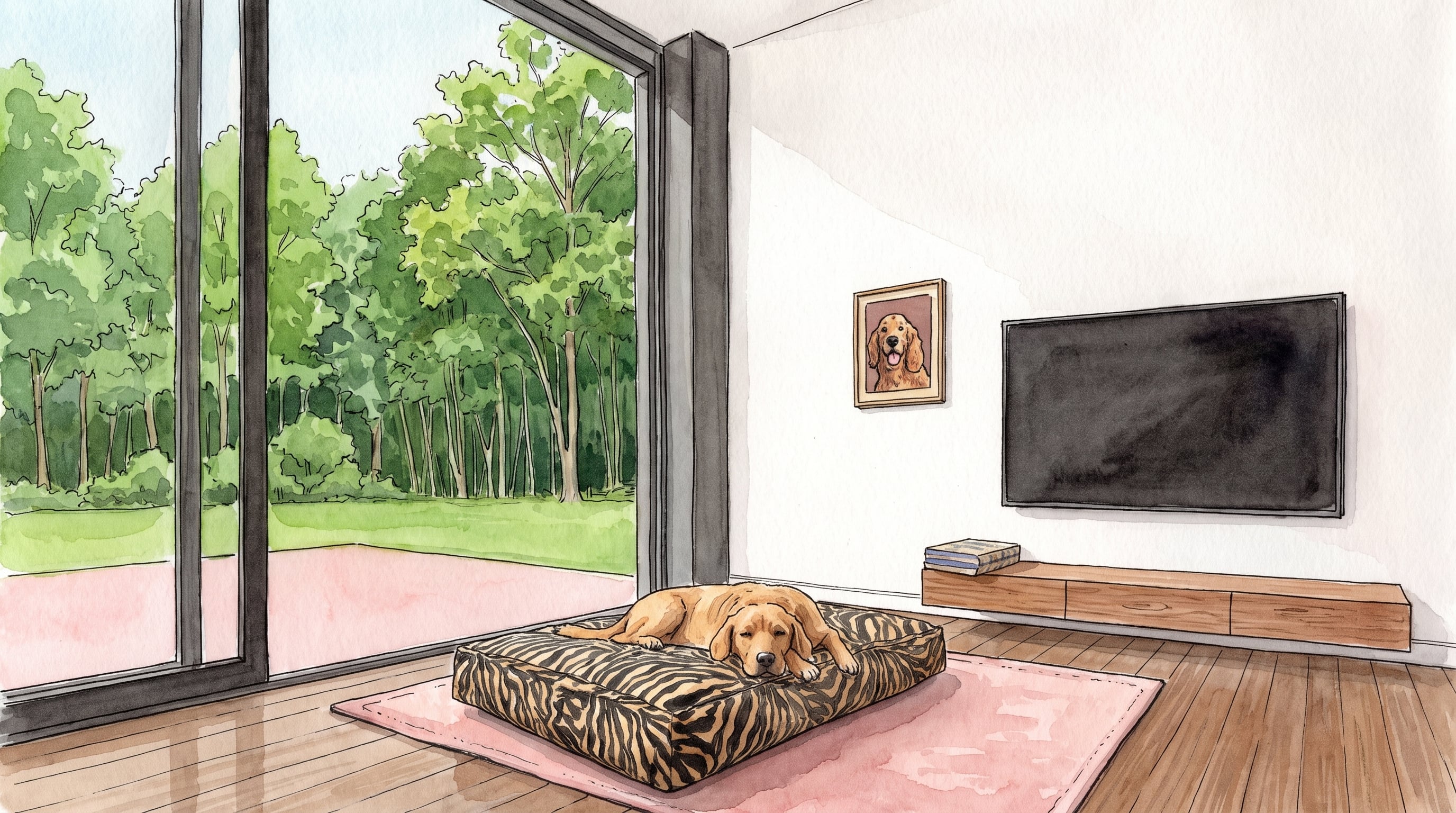La cama del perro necesita ubicarse en un espacio tranquilo y cercano a la familia. (Imagen Ilustrativa Infobae)