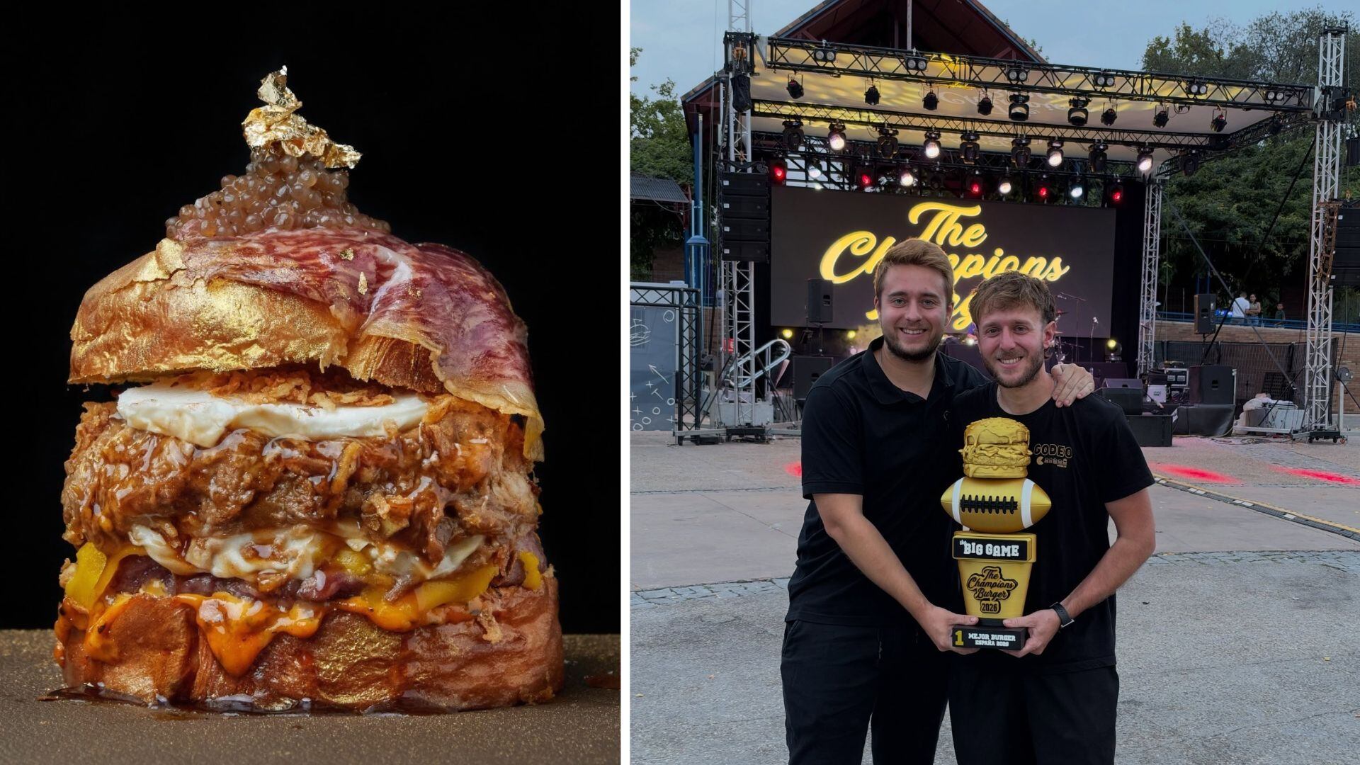 Una hamburguesa de Córdoba gana la final de The Champions Burger: una receta con láminas de oro, cecina de wagyu y caviar de trufa