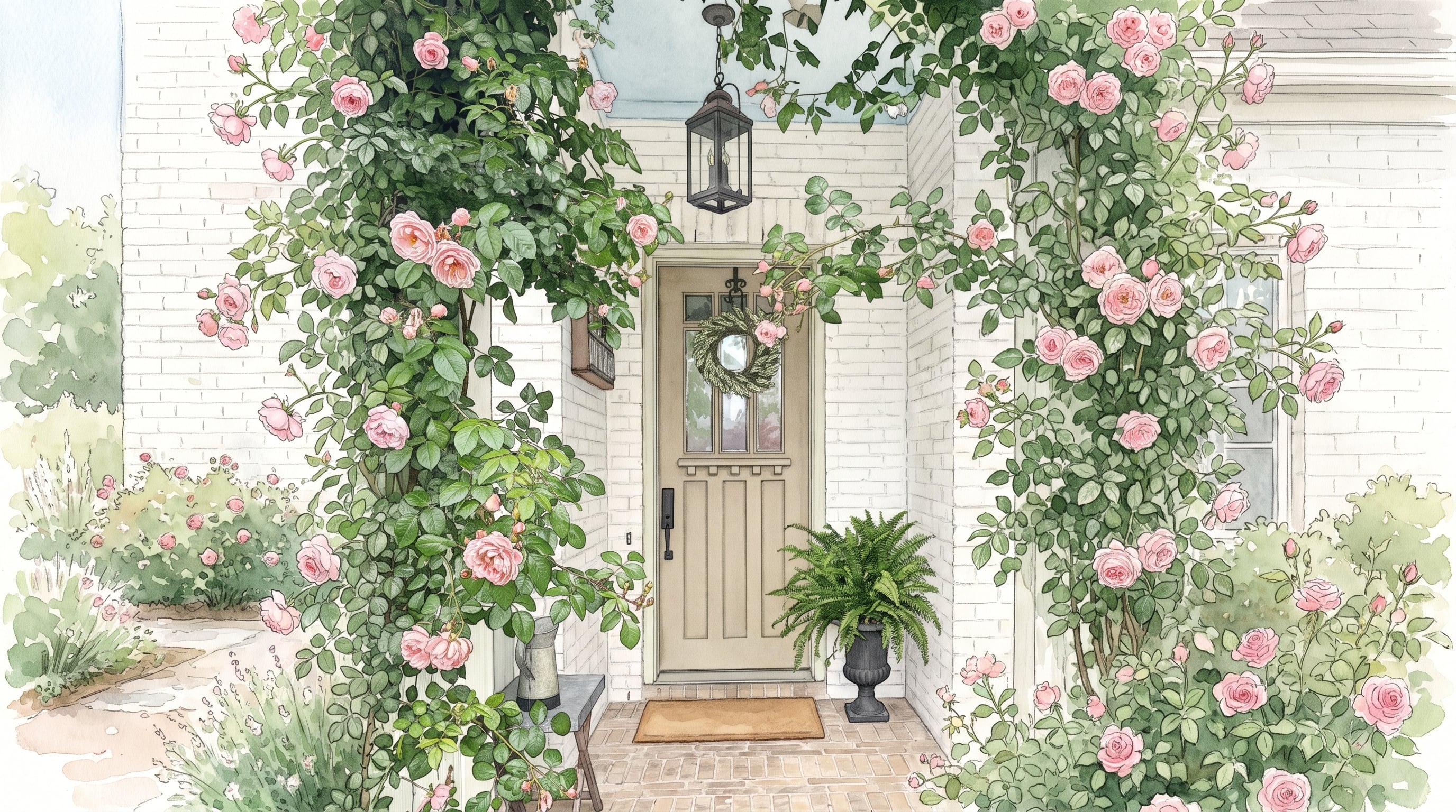 La primavera ofrece una oportunidad para renovar la entrada de la vivienda con flores, color, elementos funcionales y soluciones que aprovechan mejor el espacio disponible. (Imagen Ilustrativa Infobae)