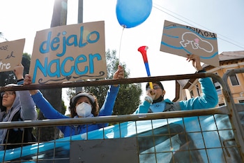Manifestantes en contra del aborto