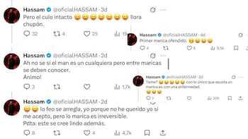 La polémica de Hassam crece por sus mensajes en X sobre la comunidad gay - crédito @oficialHASSAM/X