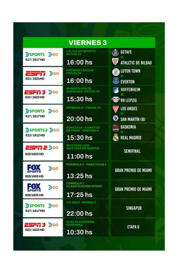 Agenda deportiva