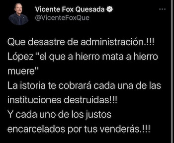 Tunden a Vicente Fox por