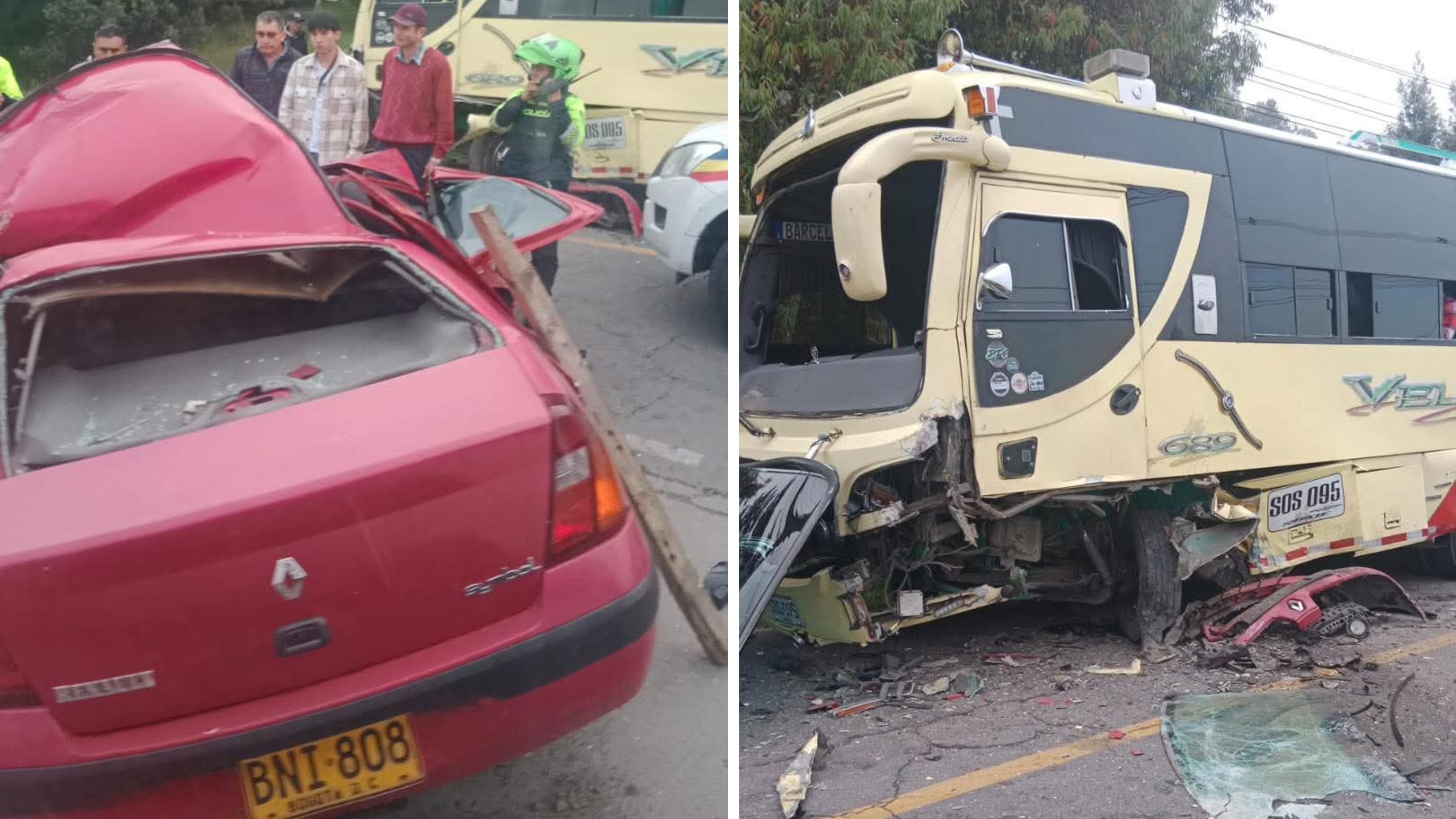 Fuerte choque en Chusacá–Sibaté movilizó a bomberos y autoridades: habría muerto el conductor del vehículo