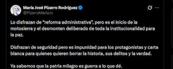 María José Pizarro - crédito @PizarroMariaJo/X