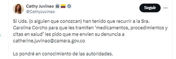 La congresista Catherine Juvinao aseguró