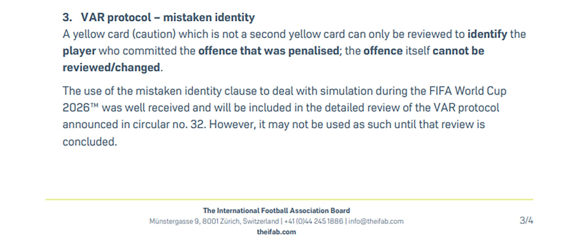 VAR protocol – mistaken identity