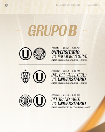 Fixture de Universitario en la Copa Libertadores Femenina 2026