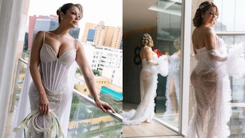 Christian Domínguez y Karla Tarazona tuvieron sesión de fotos previo a su matrimonio. Fuenta: joselaraweddings