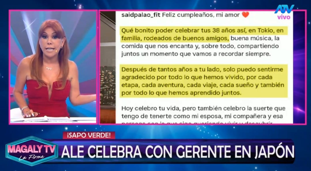 Magaly Medina advierte a Said Palao tras mensaje a Alejandra Baigorria: “No hay que confiarse de las palabras”. Captura: Magaly TV La Firme.
