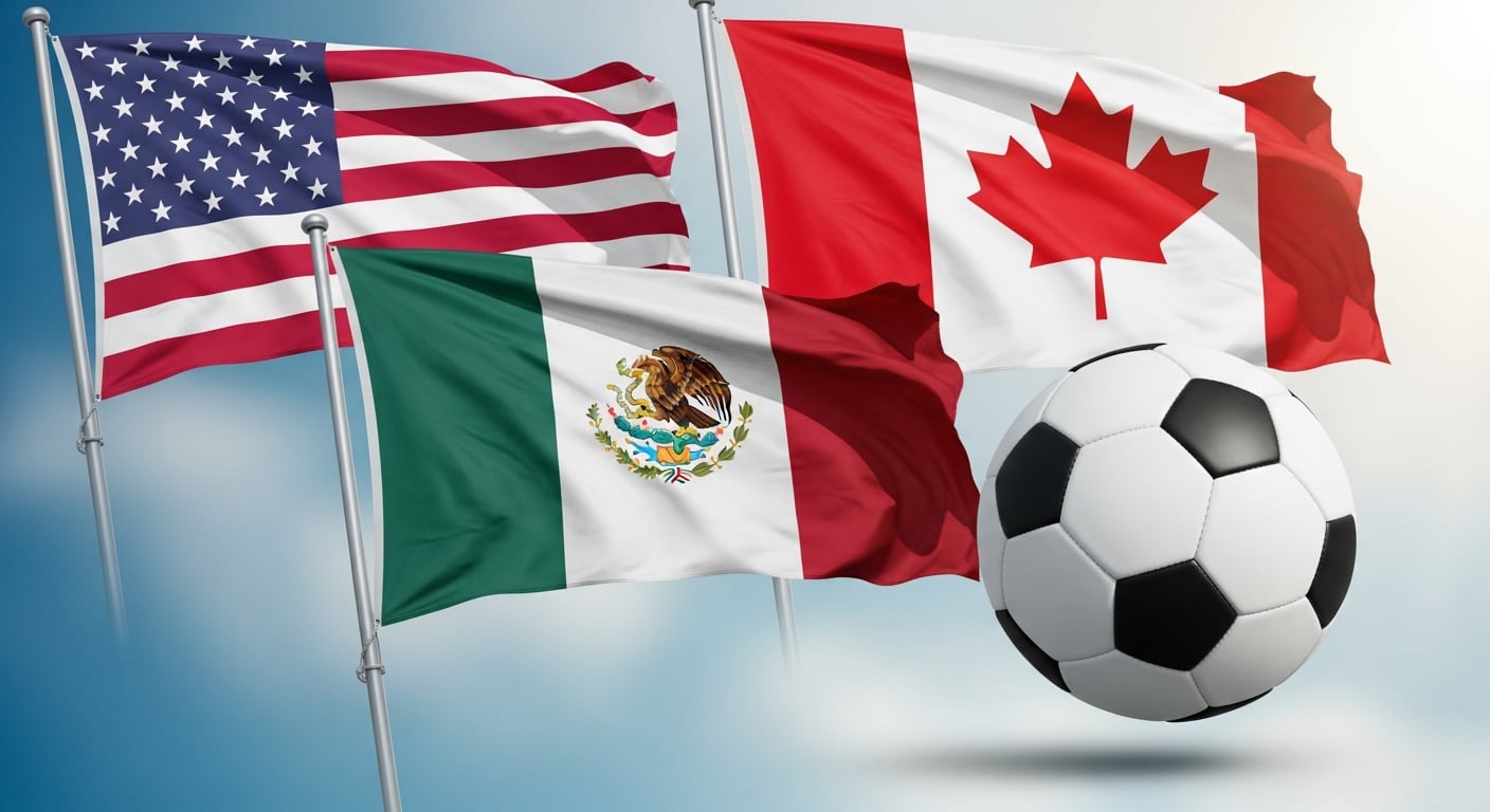 Las banderas de Estados Unidos, México y Canadá ondean al ser anfitriones del Mundial 2026. (Imagen Ilustrativa Infobae)