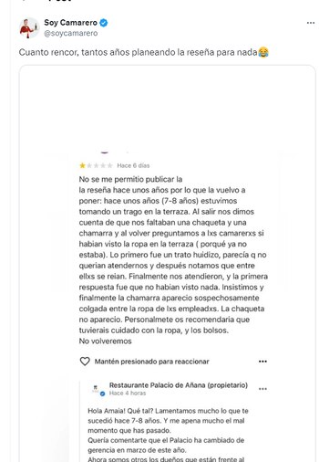 Última Polémica de 'Soy Camarero' (Captura de X)