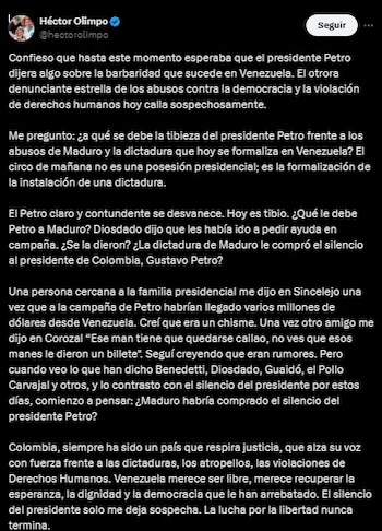 Exgobernador de Sucre acuso a