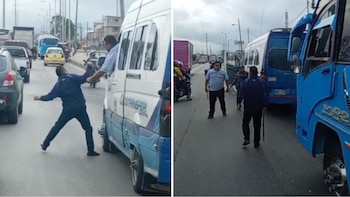 Dos conductores de transporte público se enfretnaron con palos y arma blanca en plena vía pública: todo quedó video