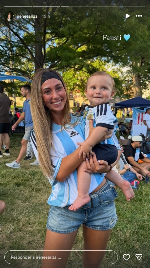 Irene junto a Faustino en el banderazo que se vivió el viernes por la tarde en Kansas (Instagram)