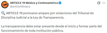 Comunicado de Artículo 19.